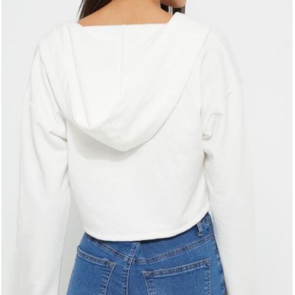 NWT Sexy Lace Up Cropped Hoodie. Size S - Picture 2 of 2